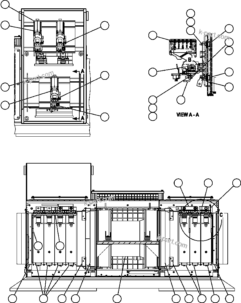 Komatsu parts book diagram for AFE47-FE 730E S/N A30512 - A30517    ROSSING URANIUM: RETARDING GRID ASSEMBLY - 3 STEP -2 (PC2187)