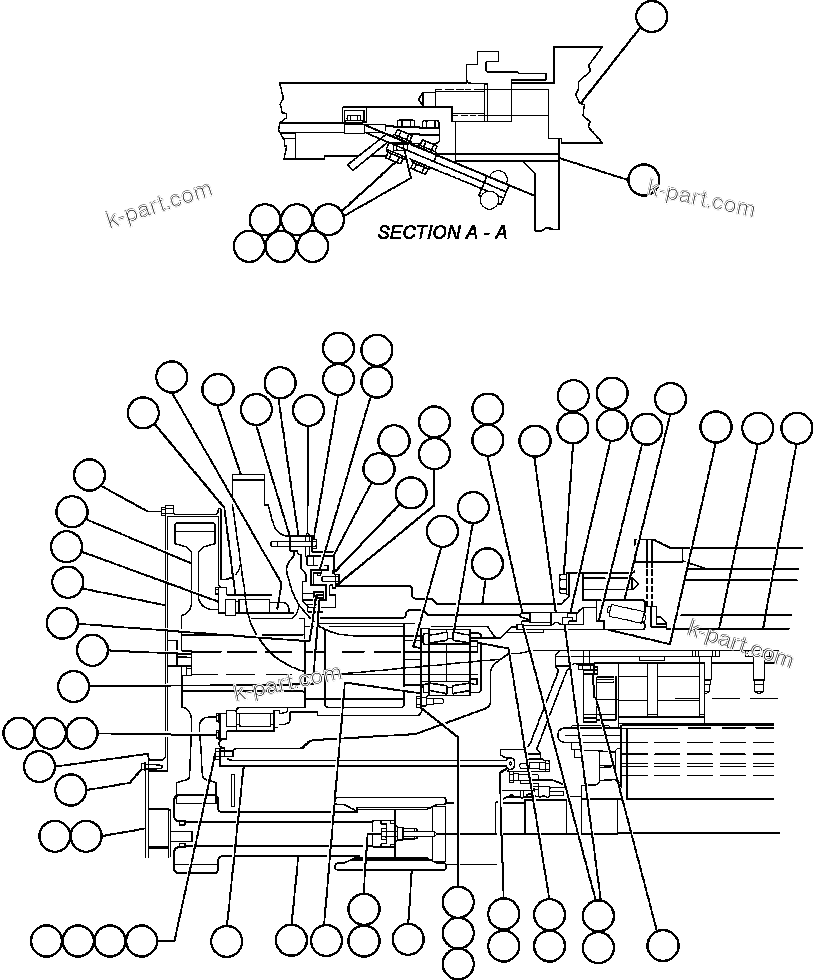 Komatsu parts book diagram for AFE47-FE 730E S/N A30512 - A30517    ROSSING URANIUM: MOTORIZED WHEEL - 788FS10 (PB9732)