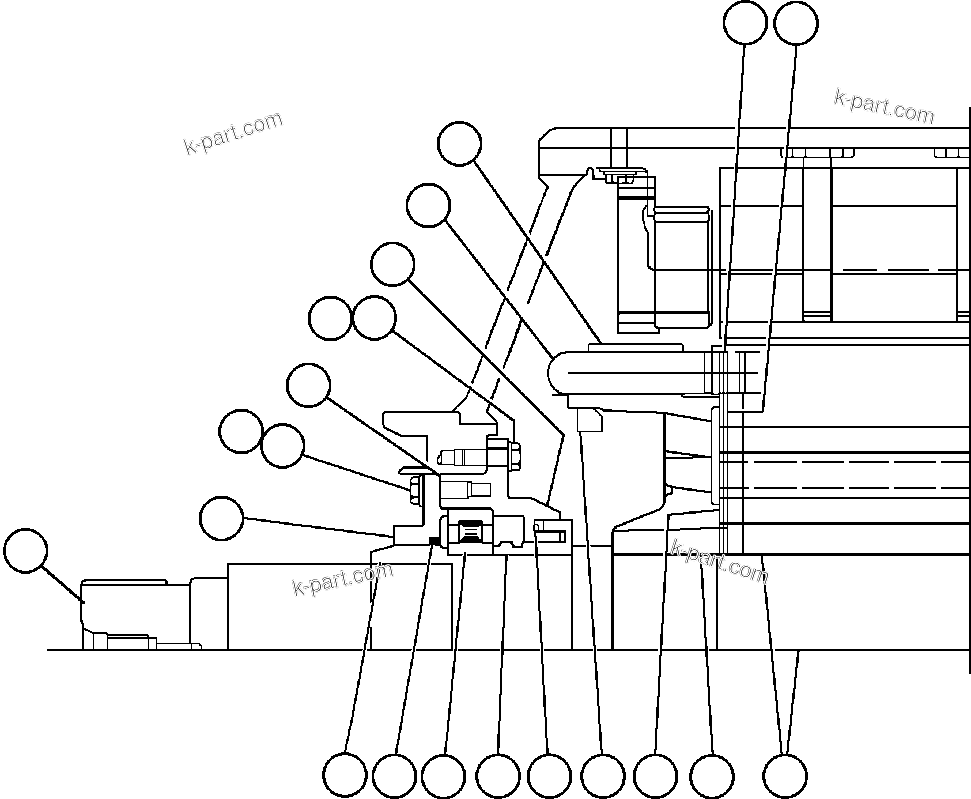 Komatsu parts book diagram for AFE47-FE 730E S/N A30512 - A30517    ROSSING URANIUM: MOTORIZED WHEEL - 788FS10 - 2