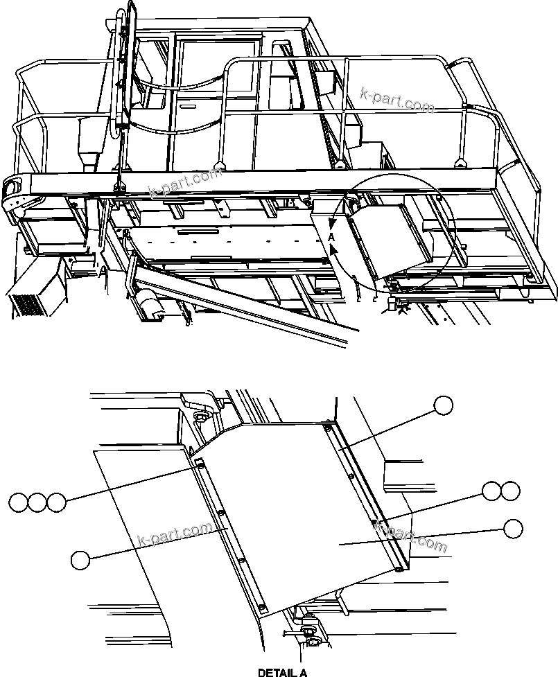 Komatsu parts book diagram for AFE47-FF 730E S/N A30518 - A30520 & A30523     DARMA HENWA: L.H. DECK - MISCELLANEOUS