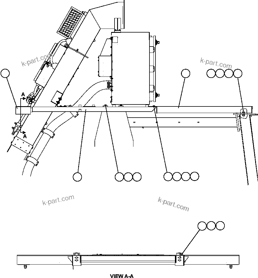 Komatsu parts book diagram for AFE47-FF 730E S/N A30518 - A30520 & A30523     DARMA HENWA: CENTER DECK & SUPPORT INSTALLATION