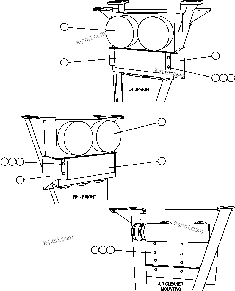 Komatsu parts book diagram for AFE47-FF 730E S/N A30518 - A30520 & A30523     DARMA HENWA: AIR CLEANER PIPING & INSTALLATION - 1