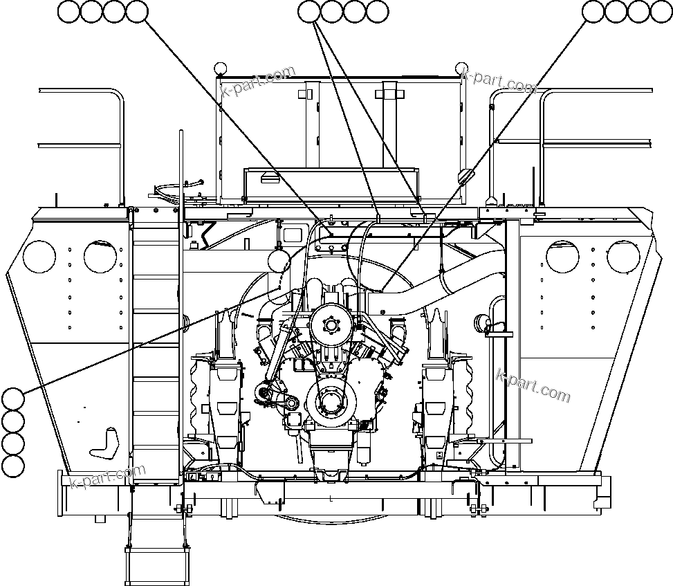 Komatsu parts book diagram for AFE47-FF 730E S/N A30518 - A30520 & A30523     DARMA HENWA: AIR CLEANER SVC INDICATOR PIPING & INSTL