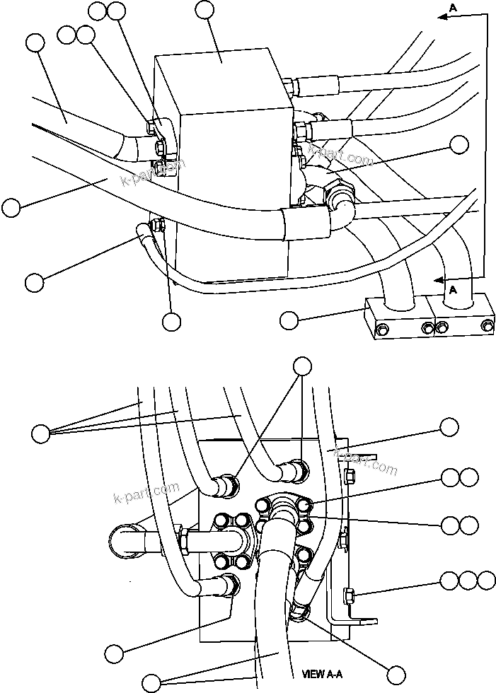 Komatsu parts book diagram for AFE47-FF 730E S/N A30518 - A30520 & A30523     DARMA HENWA: FLOW AMPLIFIER INSTALLATION