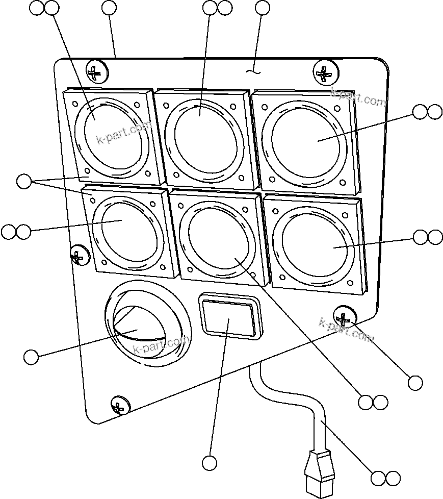 Komatsu parts book diagram for AFE47-FF 730E S/N A30518 - A30520 & A30523     DARMA HENWA: UPPER L.H. DASH MODULE (SM5164)