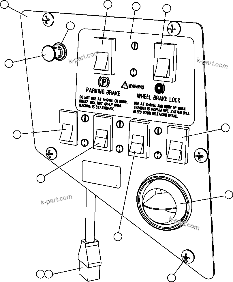 Komatsu parts book diagram for AFE47-FF 730E S/N A30518 - A30520 & A30523     DARMA HENWA: UPPER R.H. DASH MODULE (SM5458)