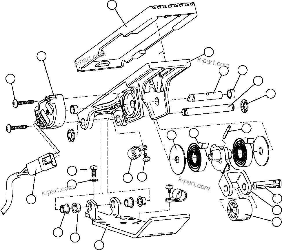 Komatsu parts book diagram for AFE47-FF 730E S/N A30518 - A30520 & A30523     DARMA HENWA: ELECTRONIC TREADLE (PB9506)