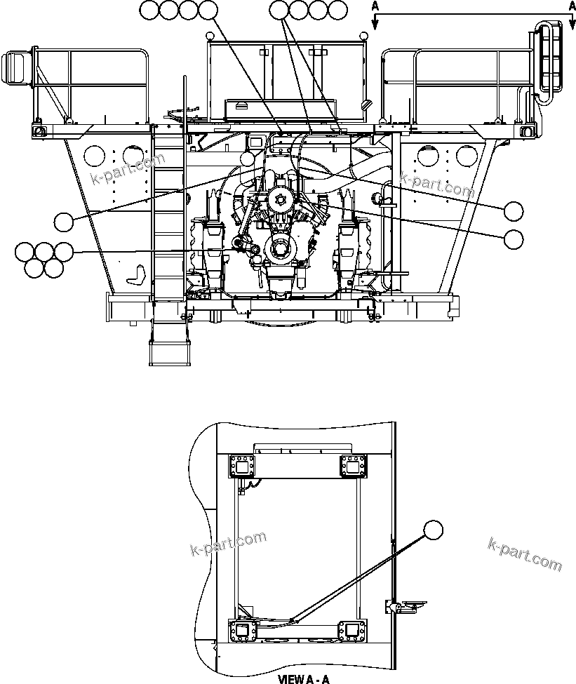 Komatsu parts book diagram for AFE47-FF 730E S/N A30518 - A30520 & A30523     DARMA HENWA: HEATER PIPING