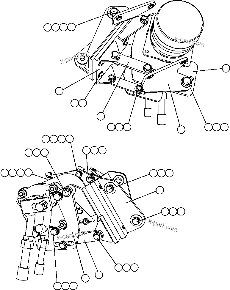 Komatsu parts book diagram for AFE47-FF 730E S/N A30518 - A30520 & A30523     DARMA HENWA: AIR CONDITIONER COMPRESSOR INSTALLATION - 1
