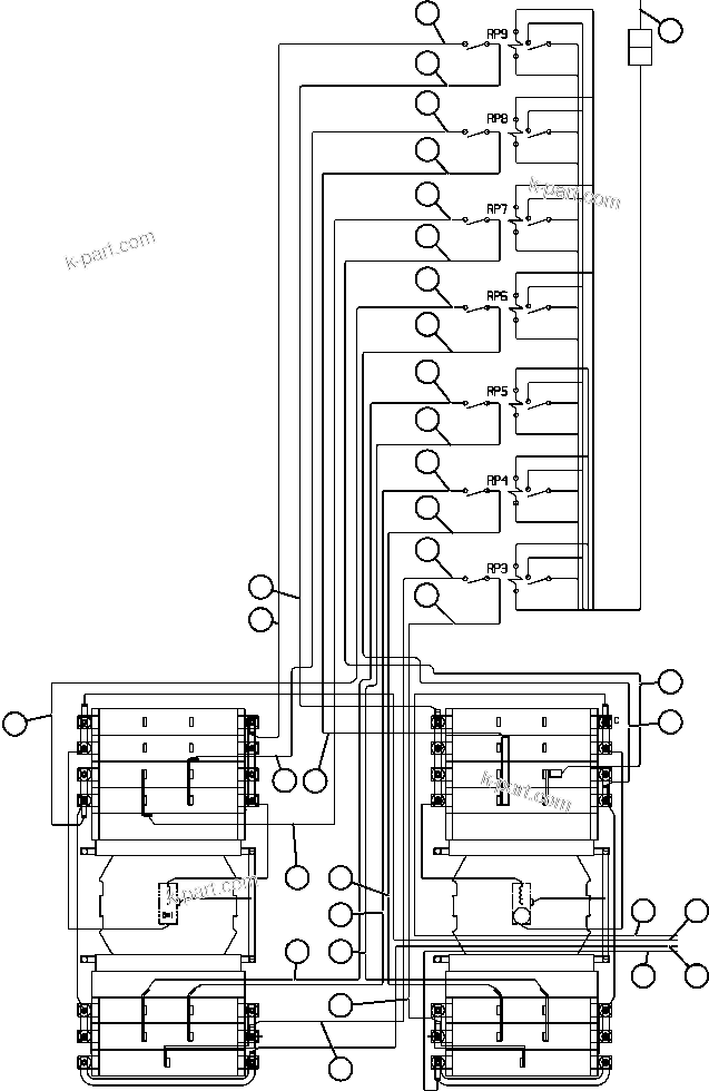 Komatsu parts book diagram for AFE47-FF 730E S/N A30518 - A30520 & A30523     DARMA HENWA: ELECTRIC POWER COMPONENTS WIRING - 1