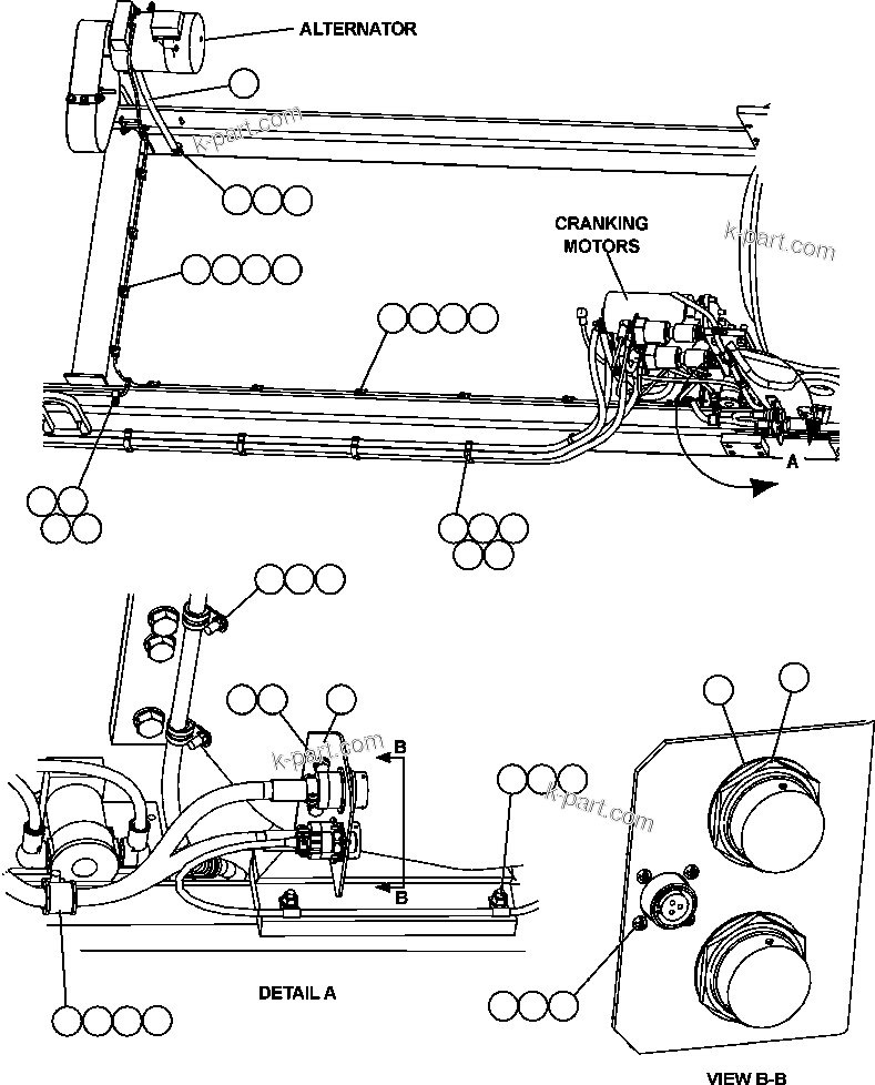 Komatsu parts book diagram for AFE47-FF 730E S/N A30518 - A30520 & A30523     DARMA HENWA: ENGINE WIRING