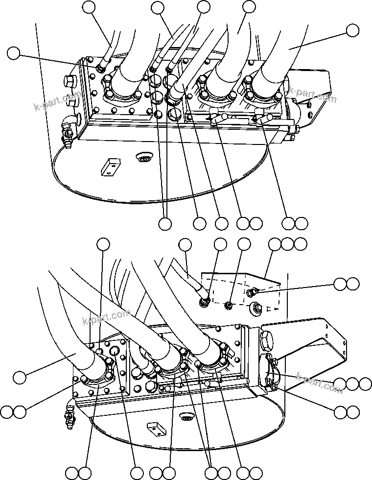Komatsu parts book diagram for AFE47-FF 730E S/N A30518 - A30520 & A30523     DARMA HENWA: HYDRAULIC TANK PIPING