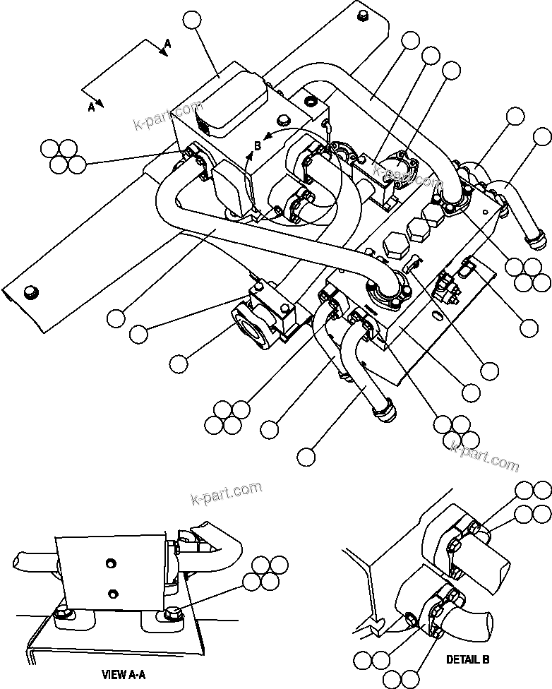 Komatsu parts book diagram for AFE47-FF 730E S/N A30518 - A30520 & A30523     DARMA HENWA: PUMP MODULE - 2