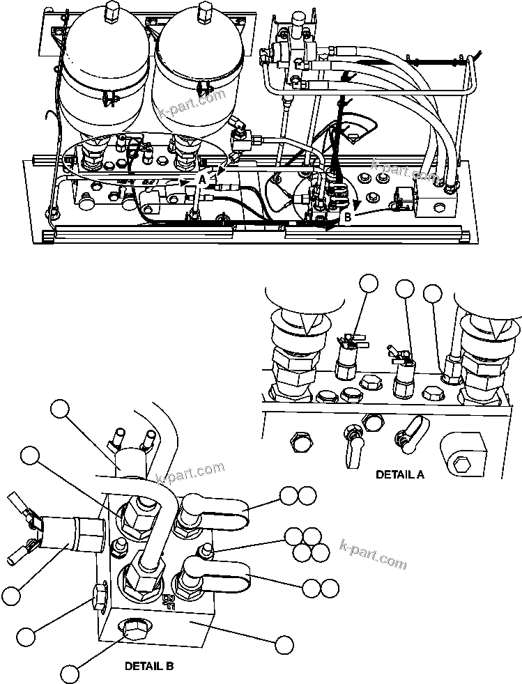 Komatsu parts book diagram for AFE47-FF 730E S/N A30518 - A30520 & A30523     DARMA HENWA: BRAKE CABINET ASSEMBLY - 4
