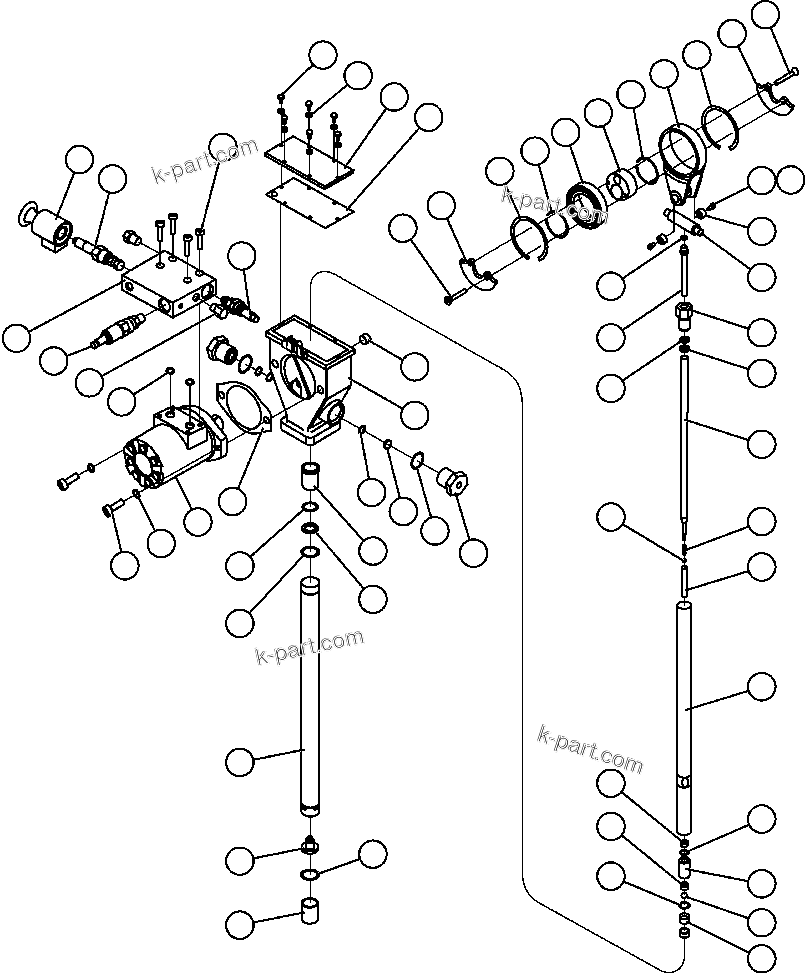 Komatsu parts book diagram for AFE47-FF 730E S/N A30518 - A30520 & A30523     DARMA HENWA: LUBE PUMP ASSEMBLY (S/N A30523 & UP) (PC2372)