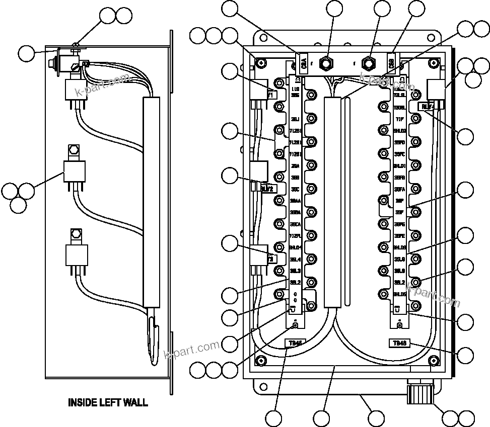 Komatsu parts book diagram for AFE47-FF 730E S/N A30518 - A30520 & A30523     DARMA HENWA: JUNCTION BOX ASSEMBLY - PLM III (EL4788)