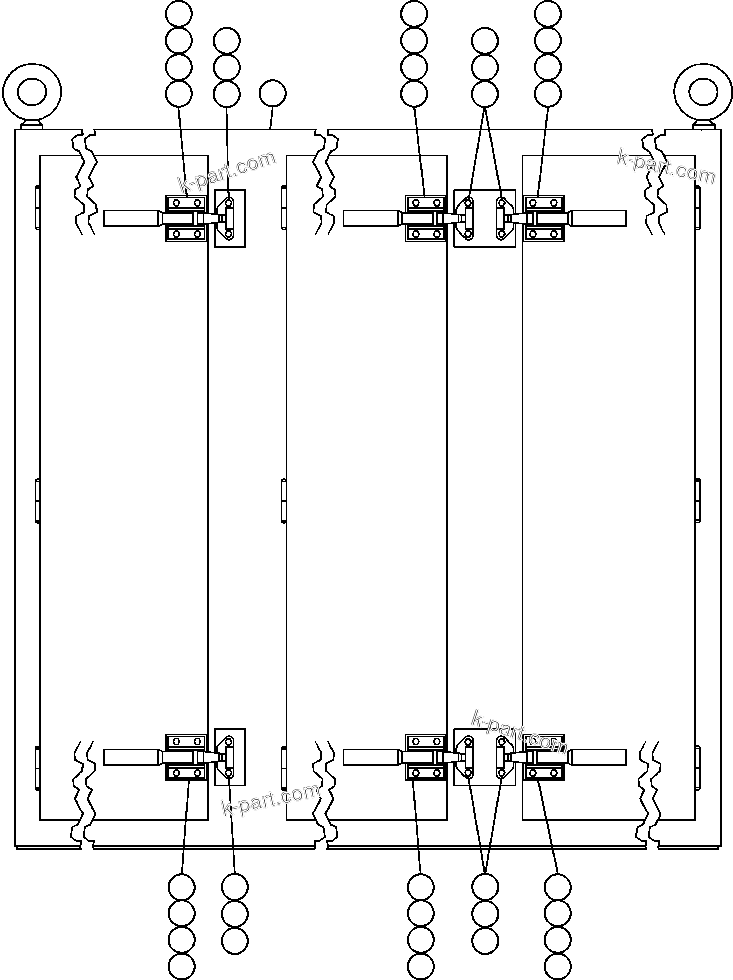 Komatsu parts book diagram for AFE47-FF 730E S/N A30518 - A30520 & A30523     DARMA HENWA: CONTROL CABINET - OUTER, FRONT