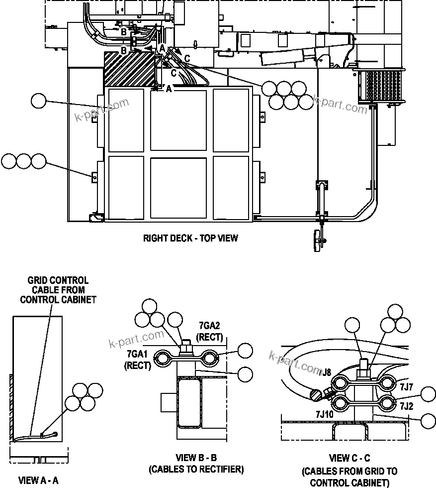 Komatsu parts book diagram for AFE47-FF 730E S/N A30518 - A30520 & A30523     DARMA HENWA: GRID INSTALLATION & WIRING