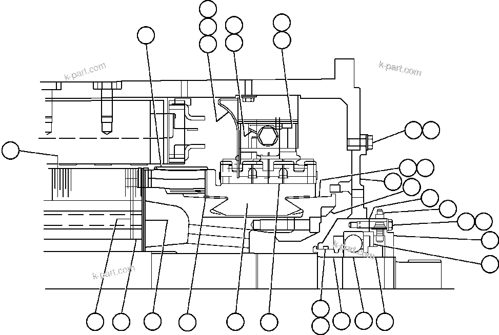 Komatsu parts book diagram for AFE47-FF 730E S/N A30518 - A30520 & A30523     DARMA HENWA: MOTORIZED WHEEL - 788FS10 - 3