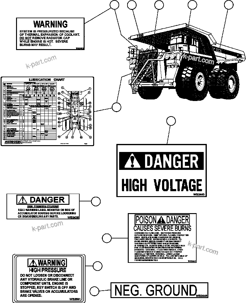 Komatsu parts book diagram for AFE47-FH 730E S/N A30524     NITTETSU: DECALS & WARNINGS - 1
