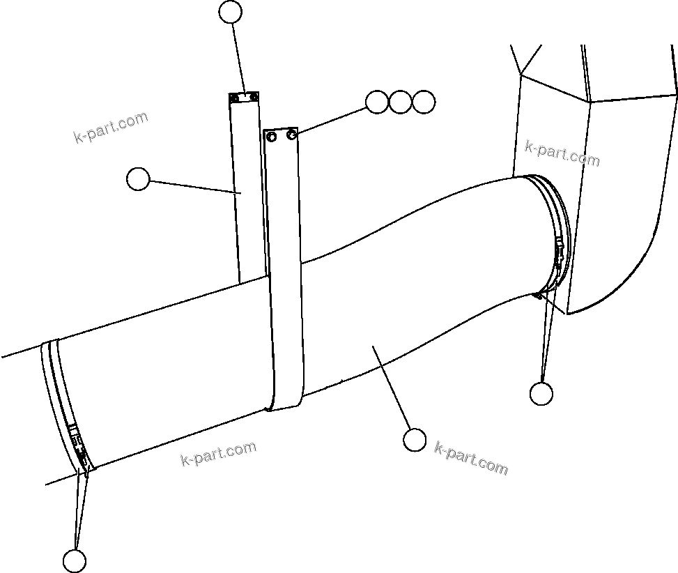 Komatsu parts book diagram for AFE47-FH 730E S/N A30524     NITTETSU: DRIVE AXLE BLOWER HOSE