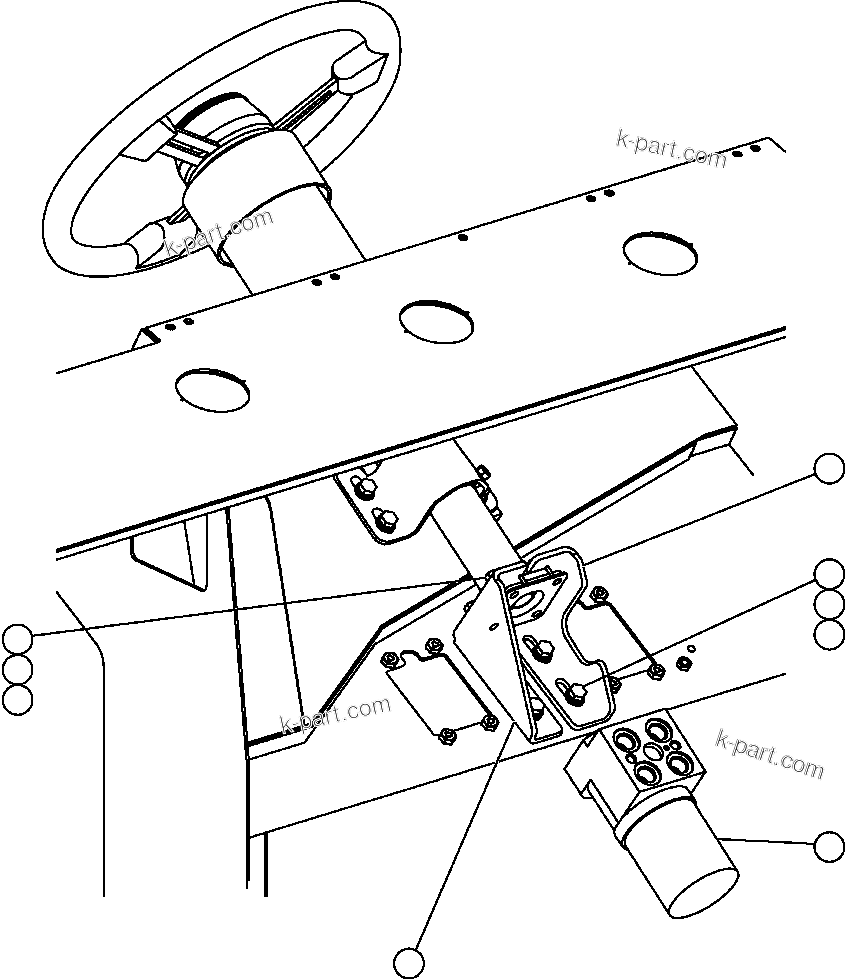 Komatsu parts book diagram for AFE47-FH 730E S/N A30524     NITTETSU: STEERING CONTROL VALVE INSTALLATION
