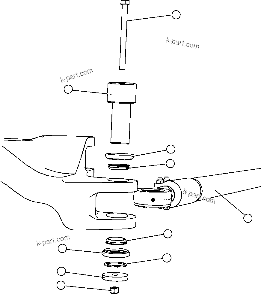 Komatsu parts book diagram for AFE47-FH 730E S/N A30524     NITTETSU: TIE ROD INSTALLATION
