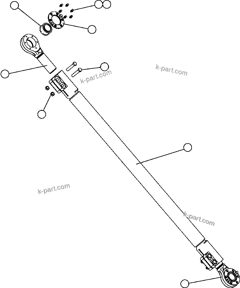 Komatsu parts book diagram for AFE47-FH 730E S/N A30524     NITTETSU: TIE ROD ASSEMBLY