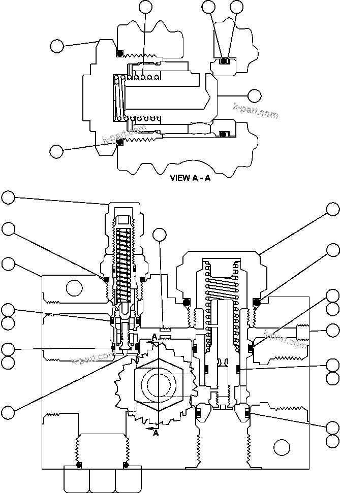 Komatsu parts book diagram for AFE47-FH 730E S/N A30524     NITTETSU: UNLOADER VALVE ASSEMBLY (PC0243)