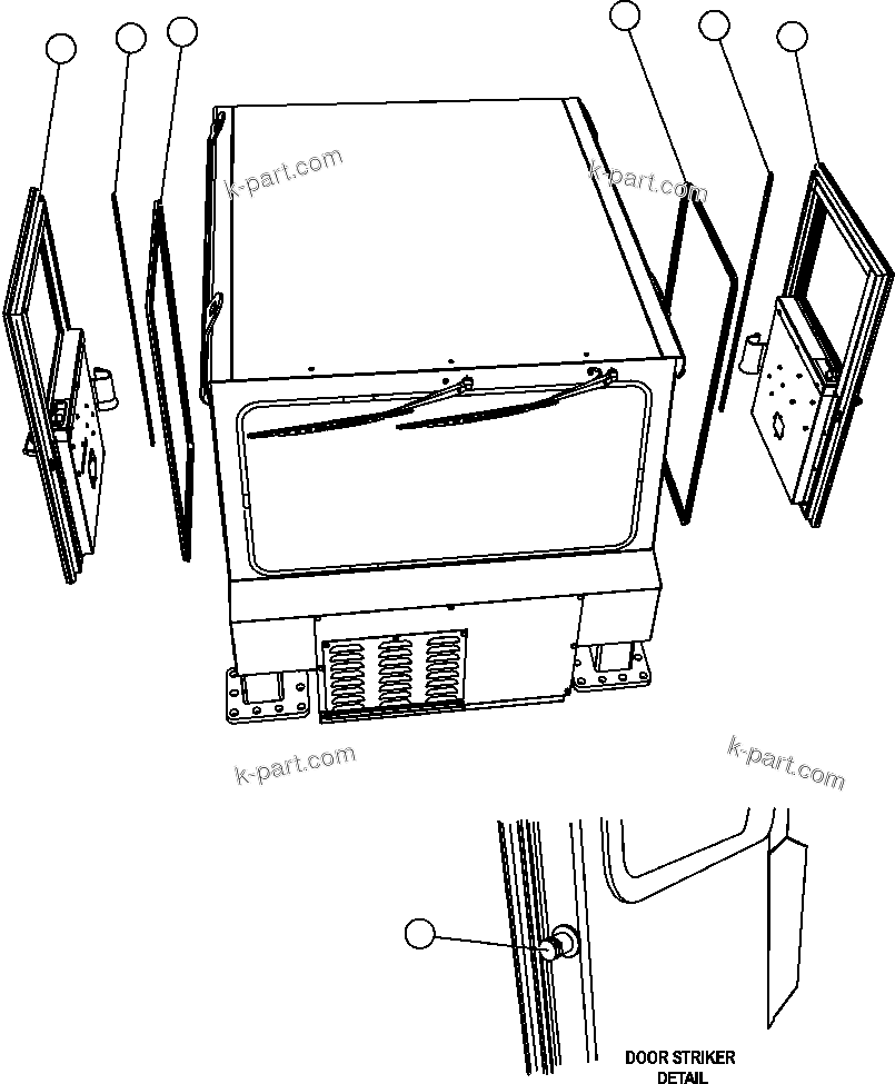 Komatsu parts book diagram for AFE47-FH 730E S/N A30524     NITTETSU: DOOR INSTALLATION