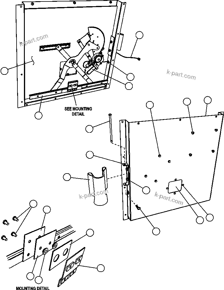 Komatsu parts book diagram for AFE47-FH 730E S/N A30524     NITTETSU: INNER DOOR PANEL - L.H. (EL2746)