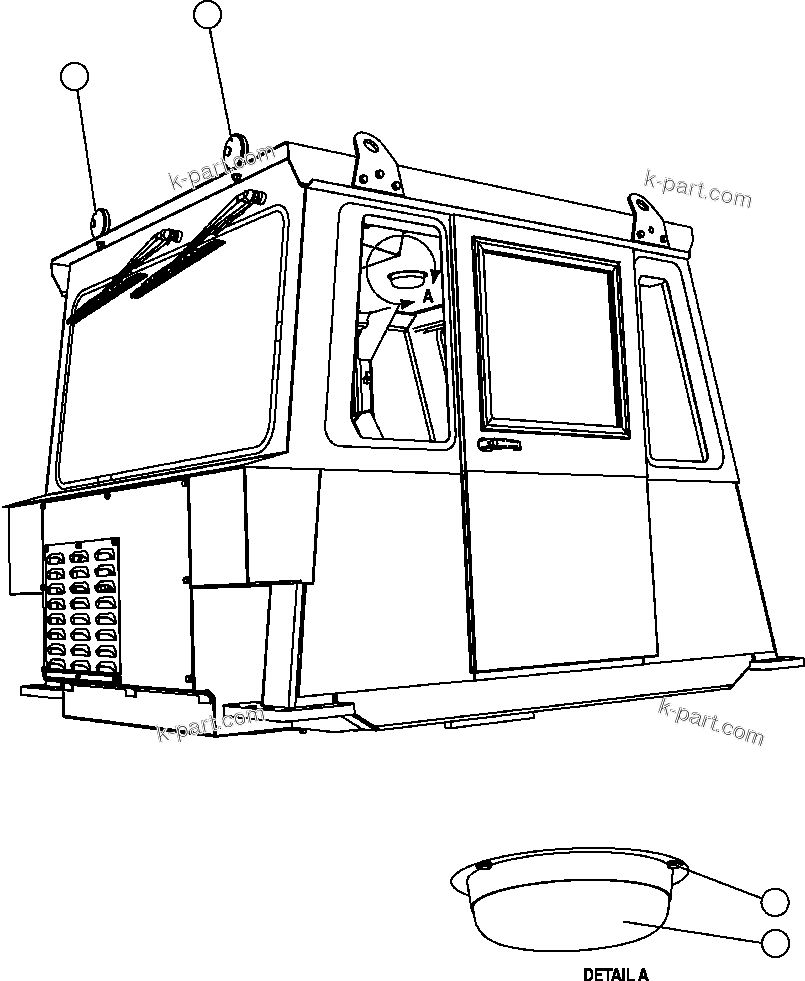 Komatsu parts book diagram for AFE47-FH 730E S/N A30524     NITTETSU: CAB LIGHTS