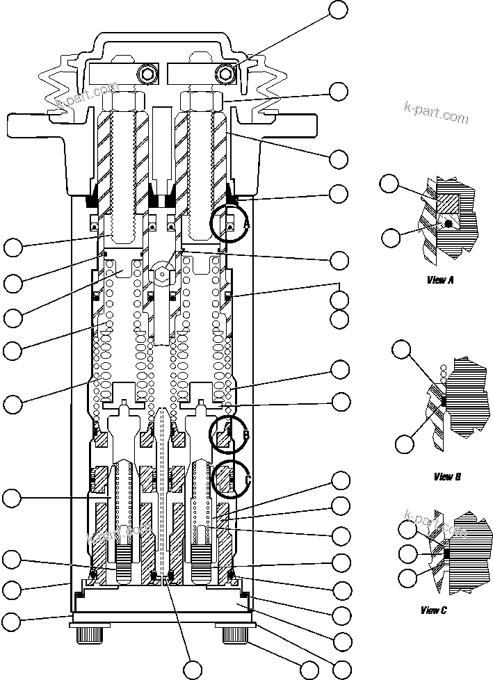 Komatsu parts book diagram for AFE47-FH 730E S/N A30524     NITTETSU: BRAKE VALVE SUB-ASSEMBLY - 1 (BF2463)