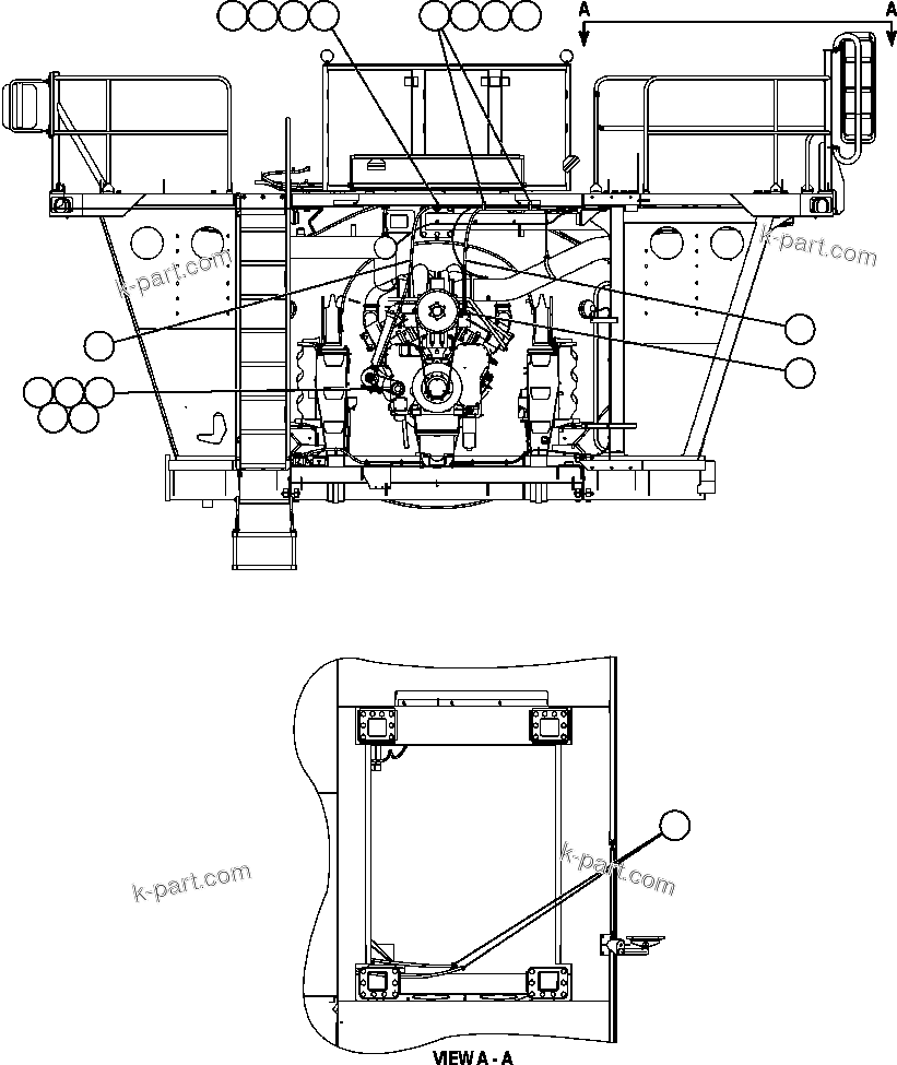 Komatsu parts book diagram for AFE47-FH 730E S/N A30524     NITTETSU: HEATER PIPING