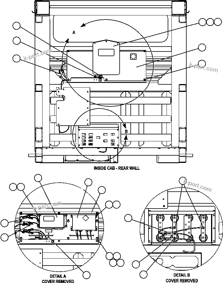 Komatsu parts book diagram for AFE47-FH 730E S/N A30524     NITTETSU: VHMS - CAB INSTALLATION
