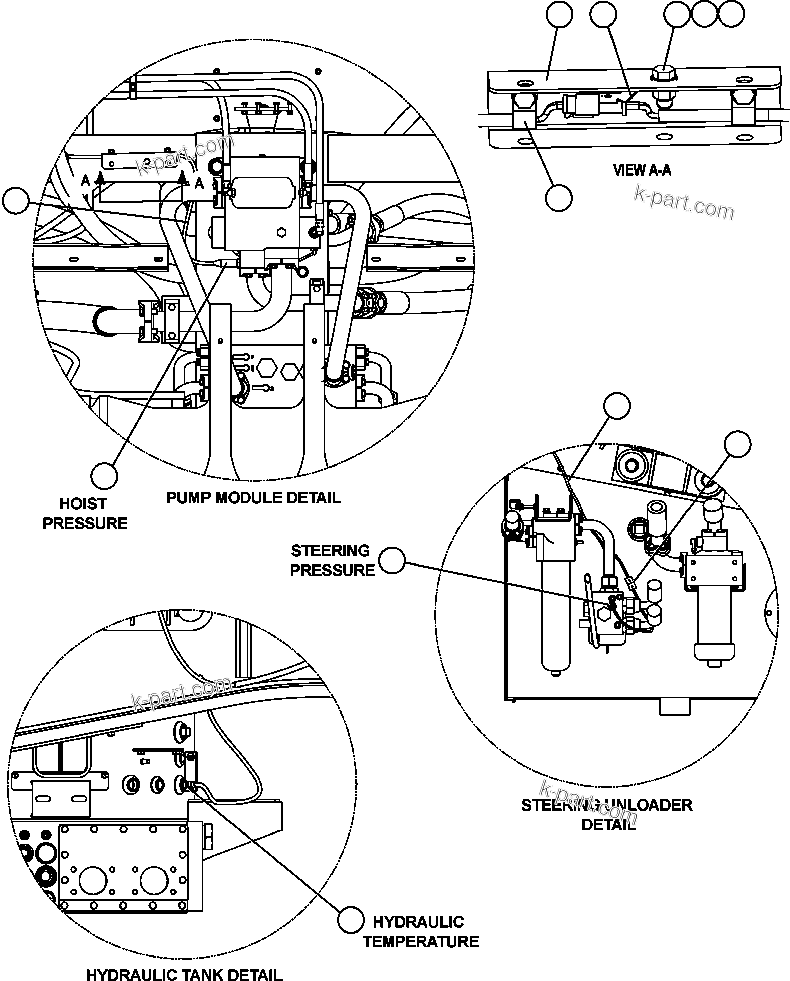 Komatsu parts book diagram for AFE47-FH 730E S/N A30524     NITTETSU: VHMS - SENSOR INSTALLATION - 1