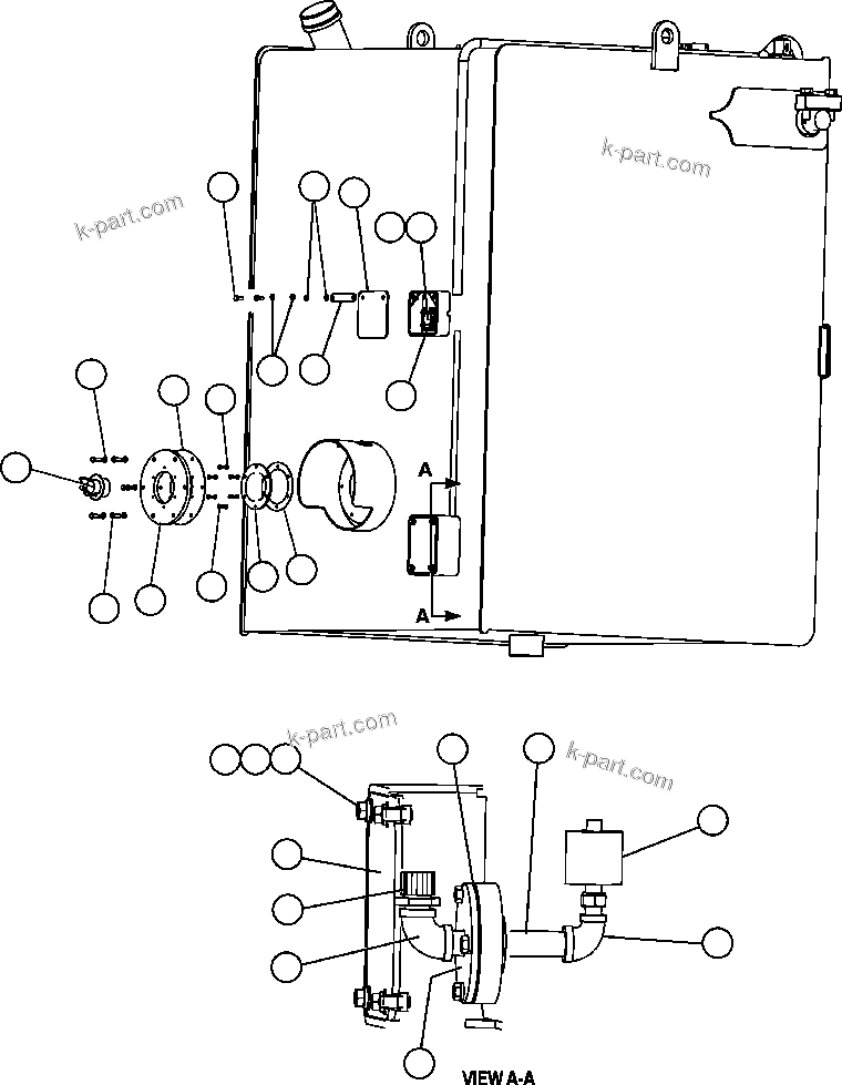 Komatsu parts book diagram for AFE47-FH 730E S/N A30524     NITTETSU: FUEL TANK INSTALLATION