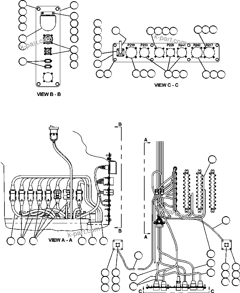 Komatsu parts book diagram for AFE47-FH 730E S/N A30524     NITTETSU: CAB CONNECTOR PLATE & WIRING