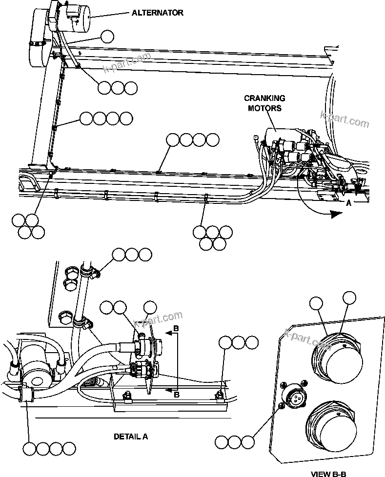 Komatsu parts book diagram for AFE47-FH 730E S/N A30524     NITTETSU: ENGINE WIRING