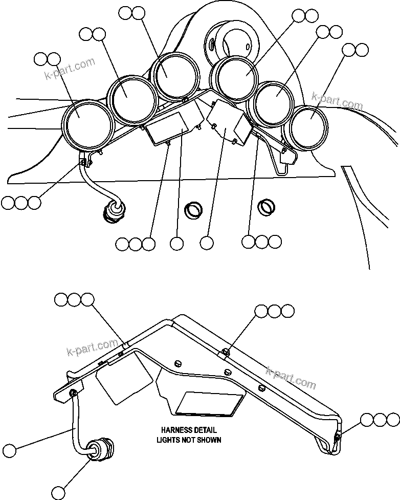 Komatsu parts book diagram for AFE47-FH 730E S/N A30524     NITTETSU: REAR LIGHTS & BACKUP HORN INSTL