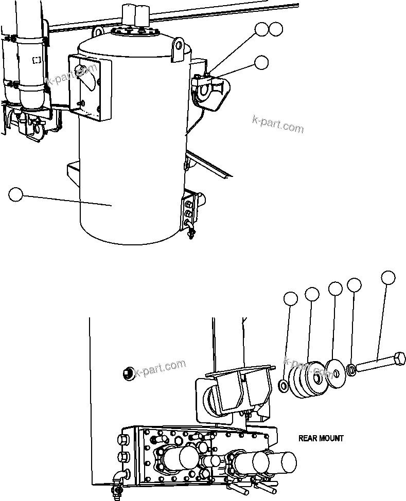 Komatsu parts book diagram for AFE47-FH 730E S/N A30524     NITTETSU: HYDRAULIC TANK INSTALLATION