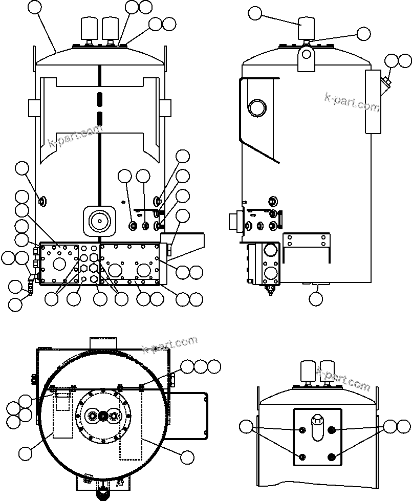Komatsu parts book diagram for AFE47-FH 730E S/N A30524     NITTETSU: HYDRAULIC TANK ASSEMBLY