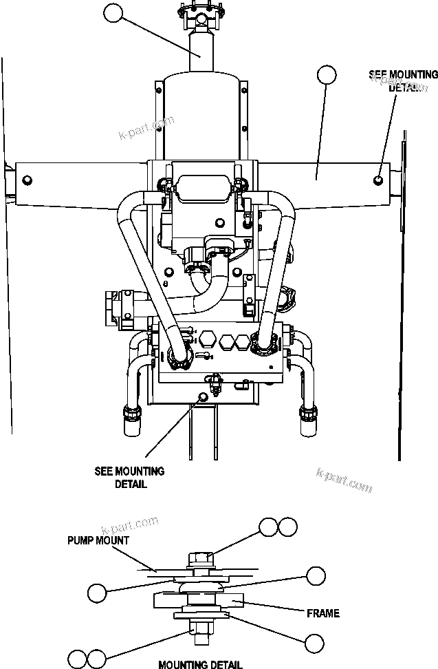 Komatsu parts book diagram for AFE47-FH 730E S/N A30524     NITTETSU: PUMP MODULE INSTALLATION