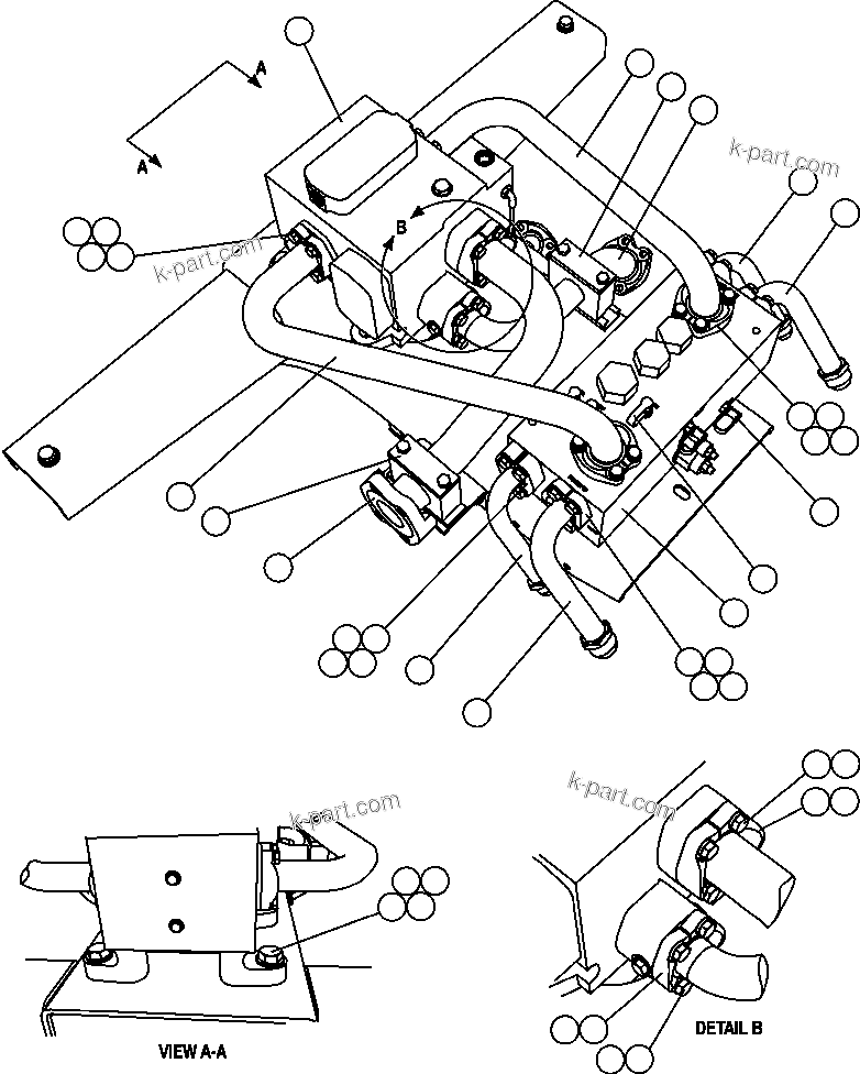 Komatsu parts book diagram for AFE47-FH 730E S/N A30524     NITTETSU: PUMP MODULE - 2