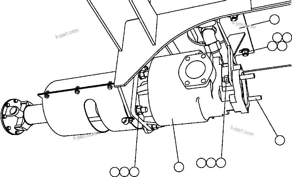 Komatsu parts book diagram for AFE47-FH 730E S/N A30524     NITTETSU: PUMP MODULE - HOIST PUMP
