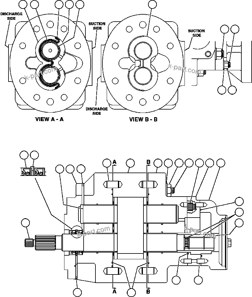 Komatsu parts book diagram for AFE47-FH 730E S/N A30524     NITTETSU: HOIST PUMP ASSEMBLY (PB9668)
