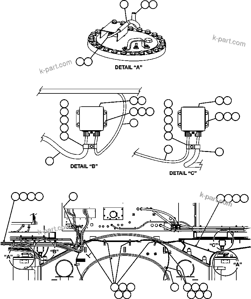 Komatsu parts book diagram for AFE47-FH 730E S/N A30524     NITTETSU: PAYLOAD METER III - FRONT SUSPENSIONS