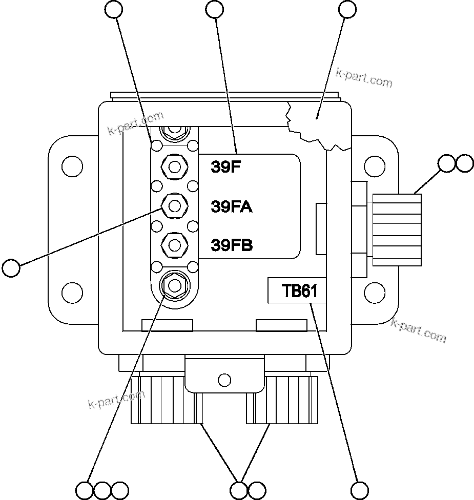 Komatsu parts book diagram for AFE47-FH 730E S/N A30524     NITTETSU: JUNCTION BOX ASSEMBLY - REAR (EK7631)