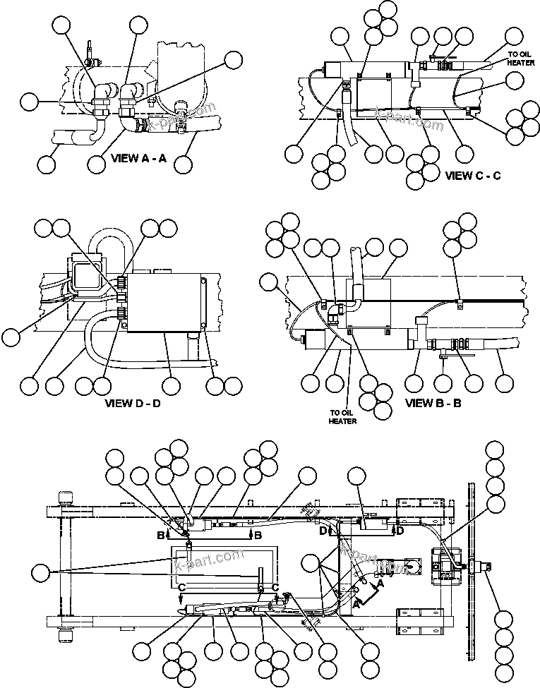 Komatsu parts book diagram for AFE47-FH 730E S/N A30524     NITTETSU: HOTSTART - ENGINE OIL / COOLANT