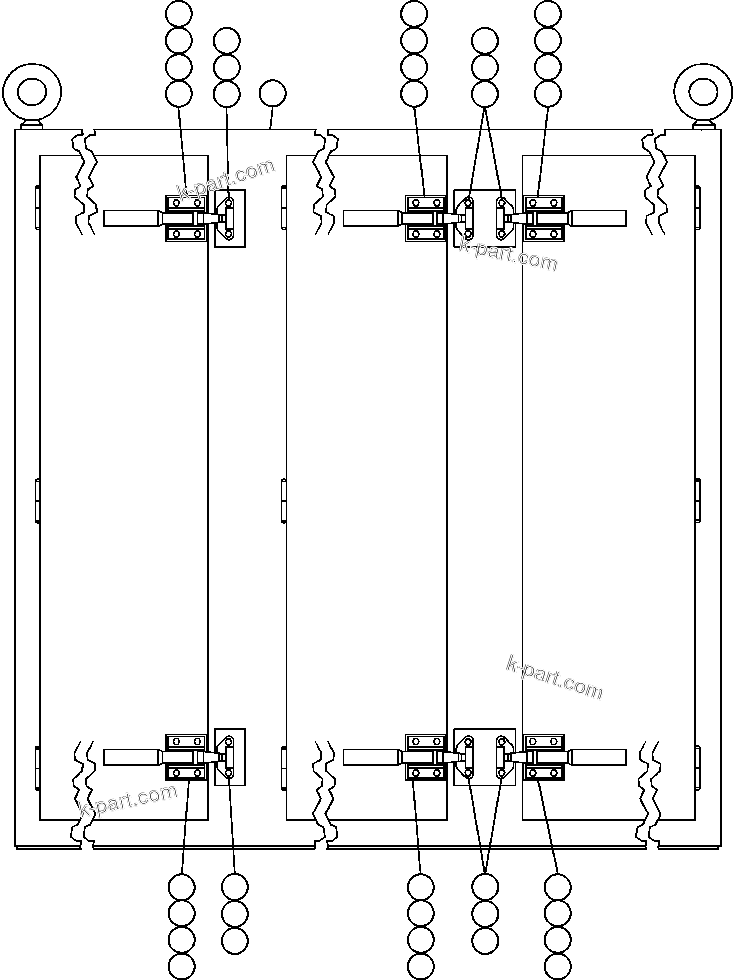 Komatsu parts book diagram for AFE47-FH 730E S/N A30524     NITTETSU: CONTROL CABINET - OUTER, FRONT